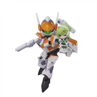 КРОШЕЧНАЯ СЕССИЯ Macross Delta VF-31E Siegfried (Машина Чака Мустанга) с Рейной Праулер приблизительно. 100 мм ПВХ и АБС окрашенная подвижная фигурка