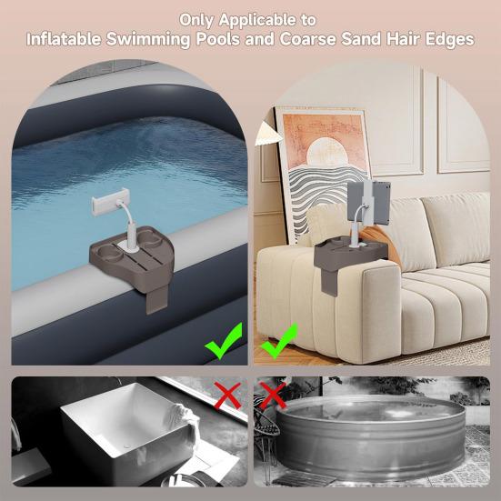 Регулируемый столик-поднос для джакузи с подстаканником, подставкой для телефона для большинства надувных бассейнов, спа, основные аксессуары для джакузи для взрослых