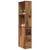 VidaXL Narrow Bathroom Cabinet with Castors Old Wood, Tall Bathroom Cabinet, Bathroom Storage 855302