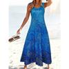 Women's Fashion Paisley Pattern Print Sleeveless Vest Dress Round Neck Dress Women's Clothing Ladies Boho Maxi Dress Vestidos