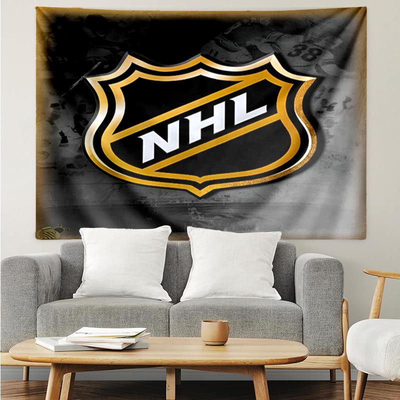 1PC Nhl Hockey League Emblem Tapestry Accessories Playroom Tapestry, for Bedroom,Livingroom, dormitory Room Wall Decor Fan Birthday Gifts