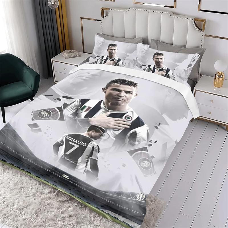 Football Star Ronaldo Bedding Set Duvet Cover 2/3 Piece Set Single Double Bedroom Decoration Lightweight Comfortable Soft 3D
