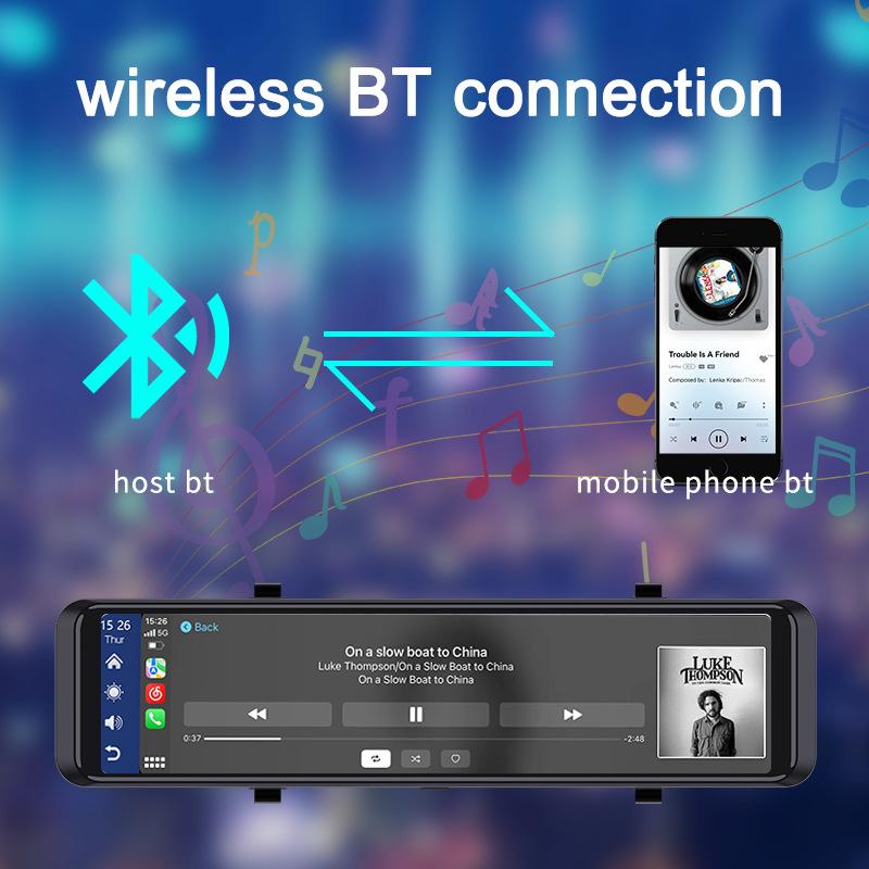 Зеркальная камера для автомобиля, сенсорный экран, видеорегистратор, зеркало заднего вида, видеорегистратор, передняя и задняя камера, зеркало DVR, черный ящик