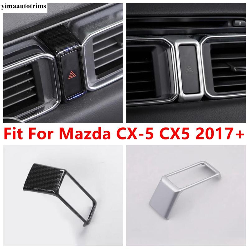 Car Dashboard Warning Light Lamp Alert Push Button Switch Frame Sticker Cover Trim Accessories For Mazda CX5 CX-5 2017 - 2024 KF
