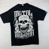 Черная футболка с графическим принтом черепа Metal Mulisha, размер L, в стиле мото-панк-рок