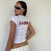Y2K модные белые укороченные топы с буквенным принтом Fairy Grunge E-girl, облегающие уличные футболки с короткими рукавами в стиле Харадзюку, гот