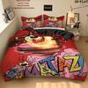 Tazmanian Devil Pattern Bedding Quilt Set Quilt Cover Pillowcase Home Birthday Gift(1 * duvet cover + 2 * pillowcase, without core)