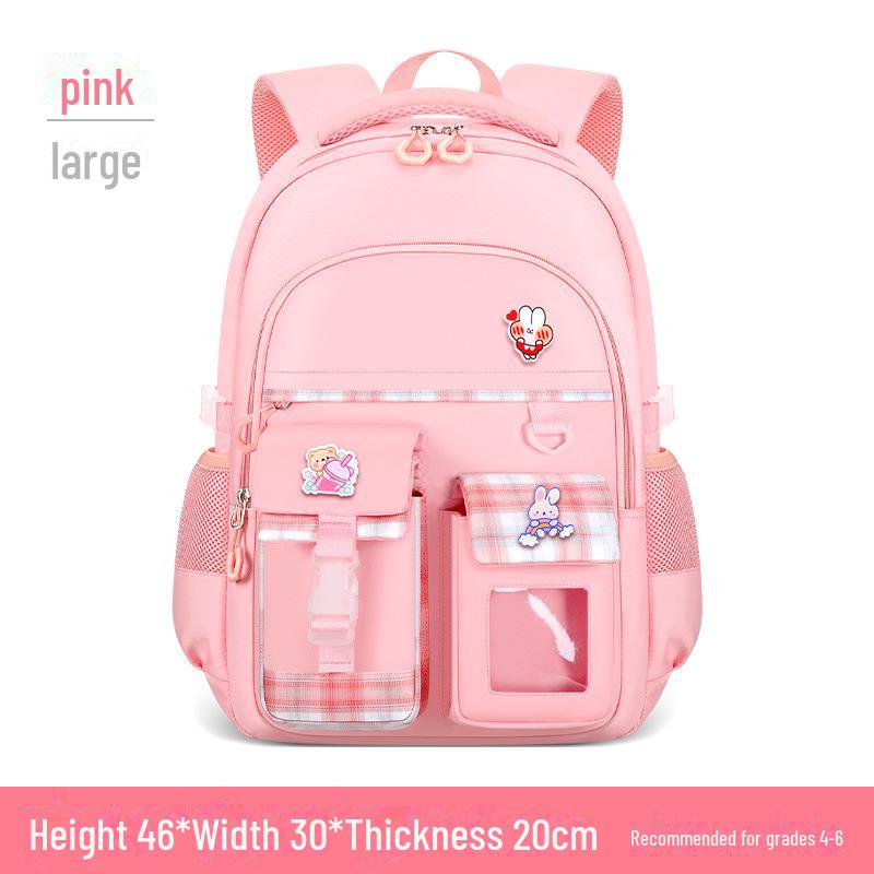 2024 Школьный ранец в клетку для девочек, легкий, с поддержкой позвоночника, большой вместимости, для детей 6-12 лет.