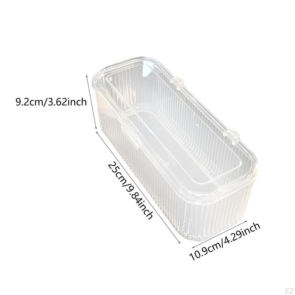 Ящик для хранения принадлежностей для дизайна ногтей с крышкой, пылезащитный, большой емкости, компактный, удобный, прозрачный