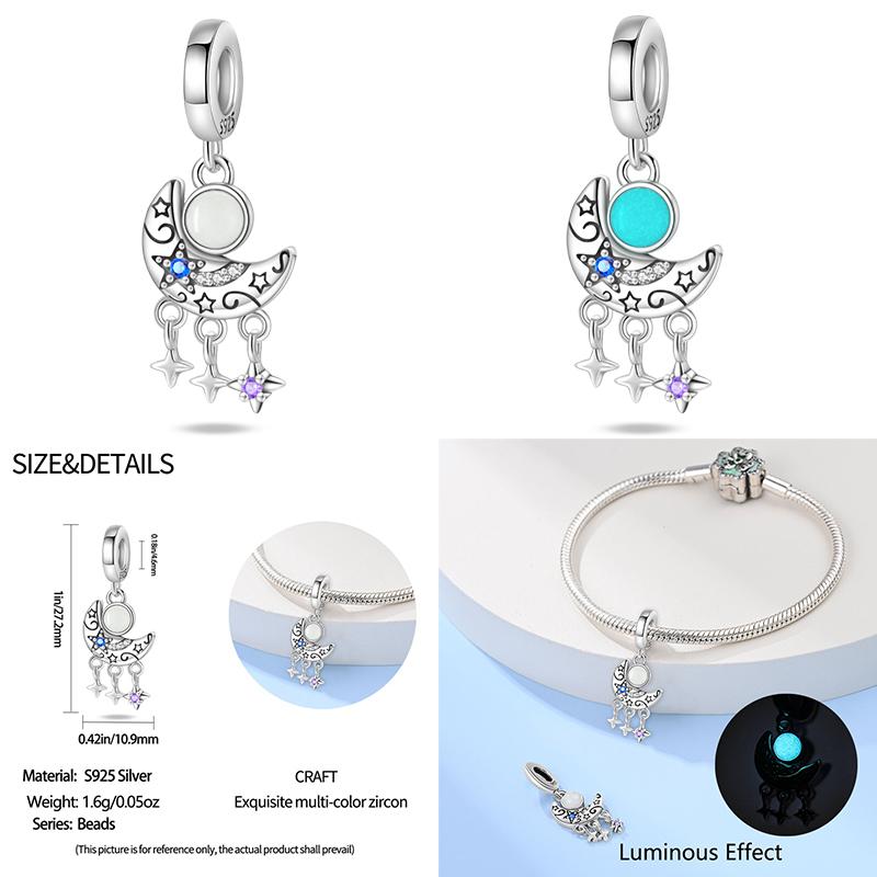 Медные светящиеся шармы в виде космонавта, планеты, космического корабля, эльфа, оленя, бусины подходят для оригинальных браслетов и ожерелий «Сделай сам»