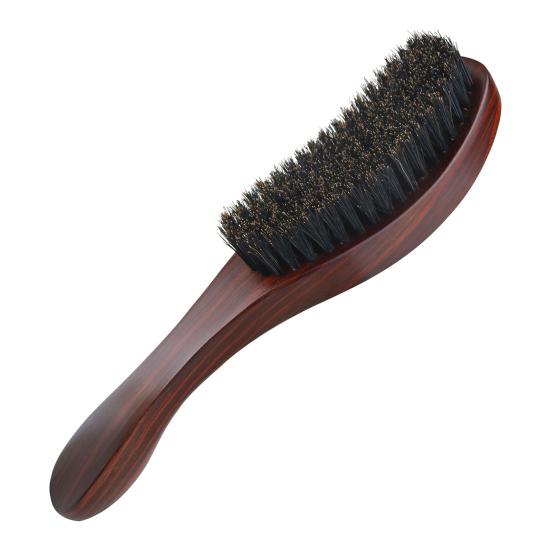 Men Beard Brush with Ergonomic Handle Nylon Boar Bristle Curved Wave Beard Straightener Brush Home Salon Men Mustache Grooming Styling Tools
