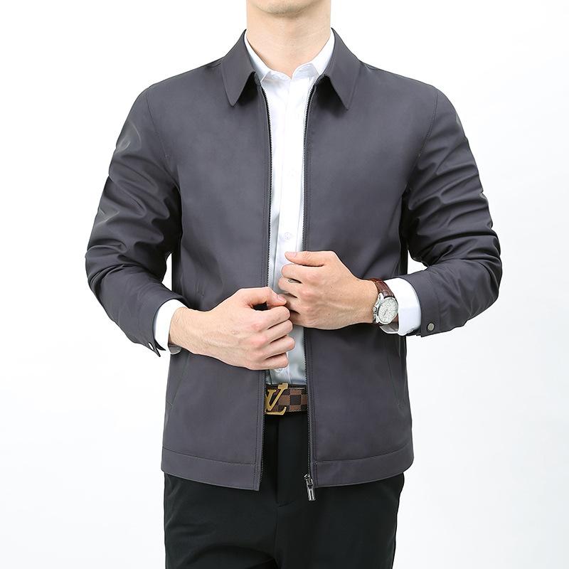 Весна и осень Новые мужские куртки для людей среднего и пожилого возраста Модные повседневные мужские куртки и топы с лацканами Трендовые