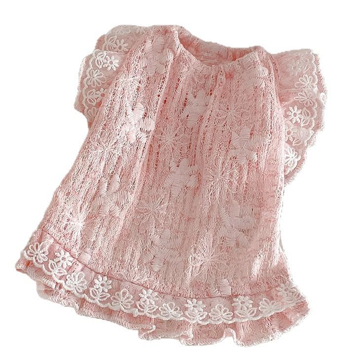 Pet Dog Lace Dress Breathable Princess Style Tank Top Pet Cute Teddy Sunscreen Dress Dog Clothes for Small Dogs