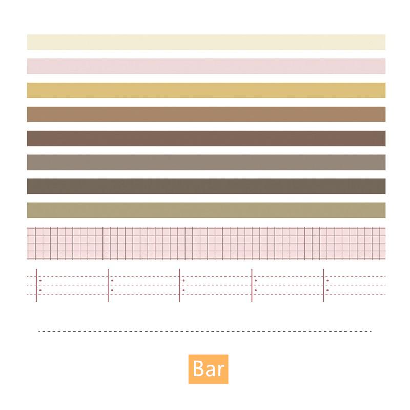 10pcs Basic Color Paper Washi Tape Set 10mm 25mm Rainbow Adhesive Masking Tapes Stickers Decoration Album Diary A6174