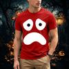 Mens Cotton Shirts Men's Casual Halloween Humorous and Funny 2D Printed Short Sleeve T Shirt Mens Shirts Tall Sizes