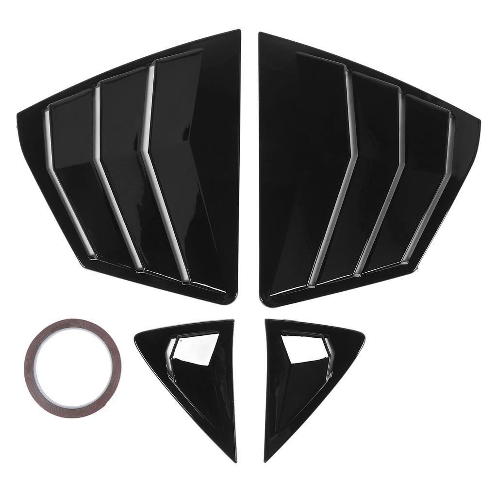 1 Pair Rear Side Window Louver Sturdy ABS Left Right Side Window Shutter Cover Trim for Camry XV80 Glossy Black