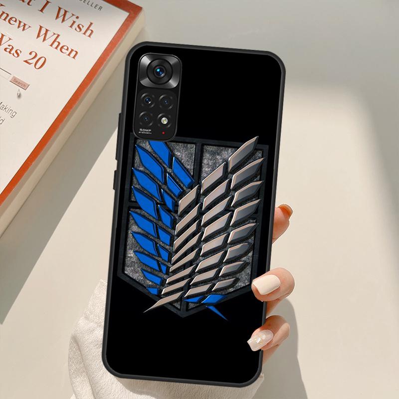 Anime Attack On Titan Logo Case For Xiaomi Redmi Note 11 10 9 8 Pro Note 11S 10S 9S 8T K50 K40 9A 9C 10A 10C Cover