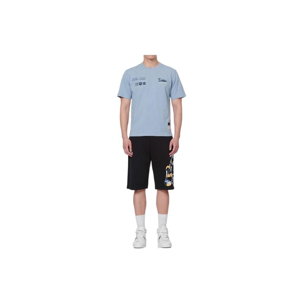 Evisu SS22 Клетчатая футболка с нашивкой-чайкой и буквой, повседневная, мужская, синяя 2ESHTM2TS534XXCT