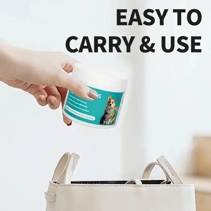 Влажные салфетки для удаления пятен от слез Уход за домашними животными Чистящие средства для удаления зубного камня Чистые средства для собак и кошек Средства для здоровой гигиены