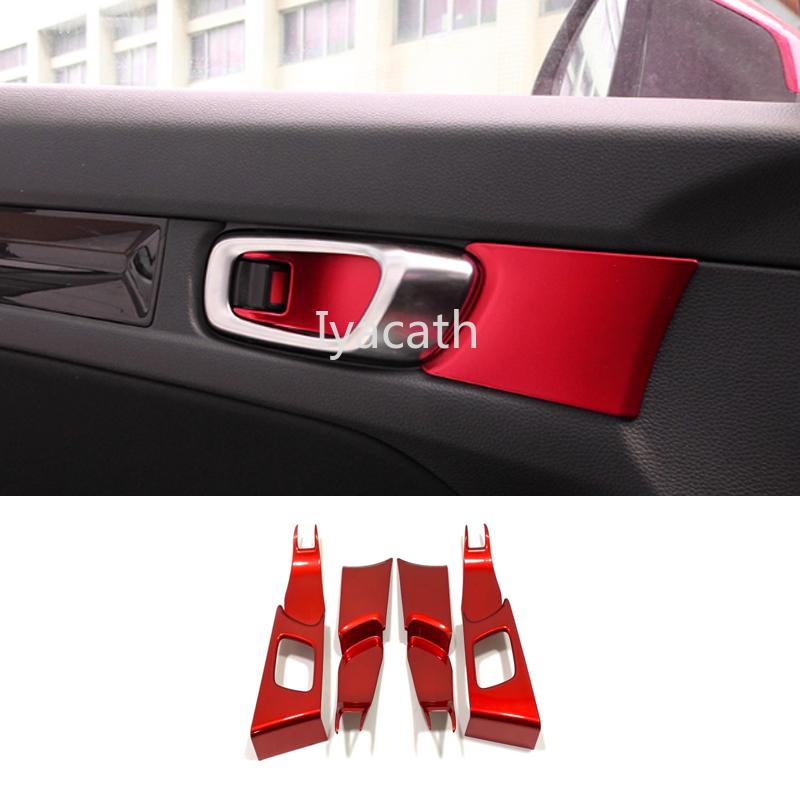 For Honda Civic 11Th Gen   Red Car Interior Accessories Dash Board Trim trument Panel Dashboard Cover Strips Frame