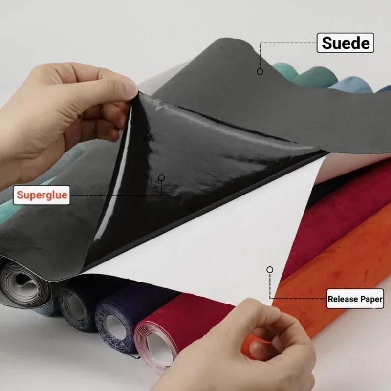 Премиальная самоклеящаяся замшевая ткань для отделки салона автомобиля, АВ-стойки, центральная консоль, декор, реставрация, роскошная плюшевая замша, ремонт, модификация