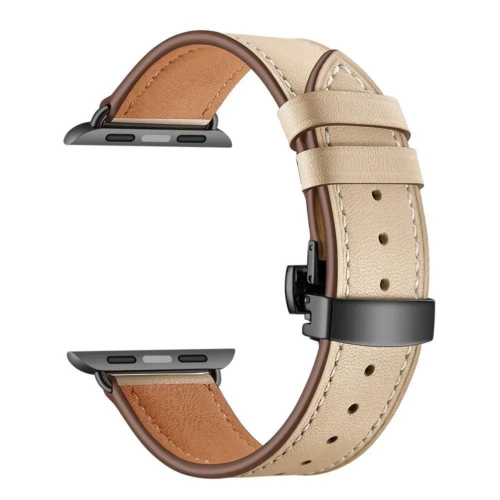 Кожаный ремешок для наручных часов Apple Watch 49 мм 46 мм 45 мм 44 мм 42 мм 41 мм 40 мм 38 мм 45 мм для iWatch Серии 11 10 9 8 7 6 5 4 Ultra3