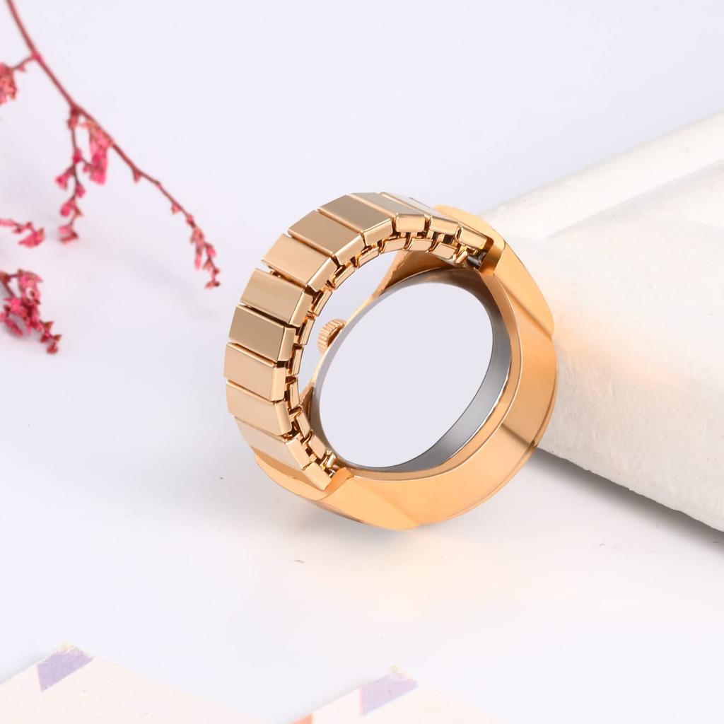 JEWELRYWE Ring Gradient Ring Birthday Christmas Ring Scale Accessories Watch, Watch, Present, Watch, Numbers, Dial, Stripes, Surface, Stylish, Men's,