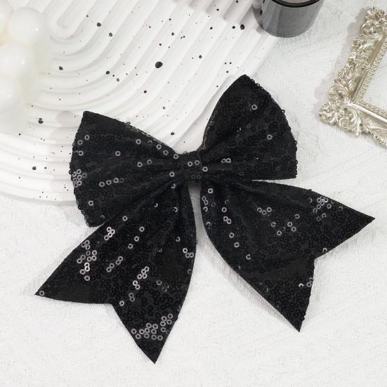 Заколка для волос двухслойная однотонная с пайетками противоскользящая ретро-украшение для волос в стиле принцессы