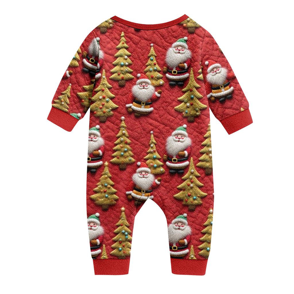 Matching Family Christmas Print Flannel Homewear Set Long-Sleeve Top And Pants
