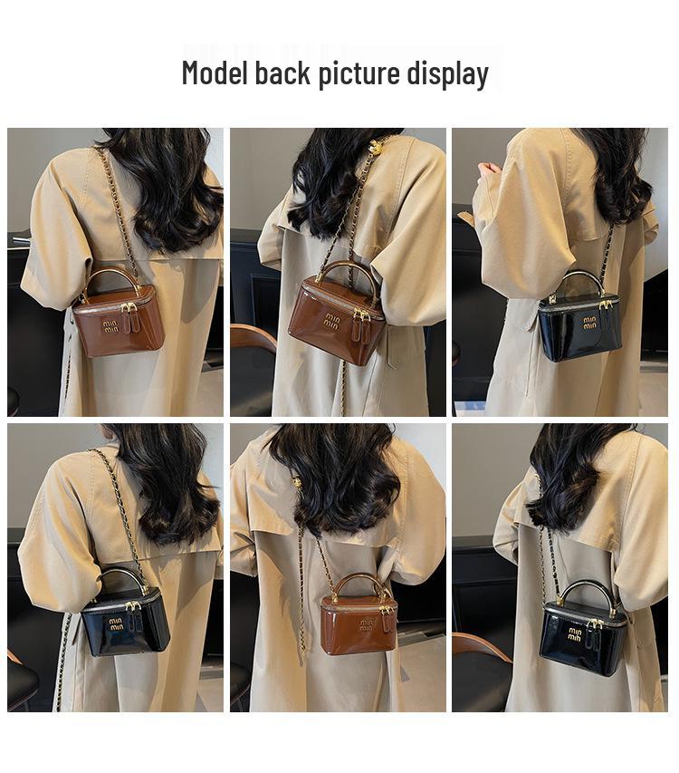 Винтажная маленькая квадратная сумка Miu на цепочке - Женская повседневная модная сумка через плечо и кроссбоди