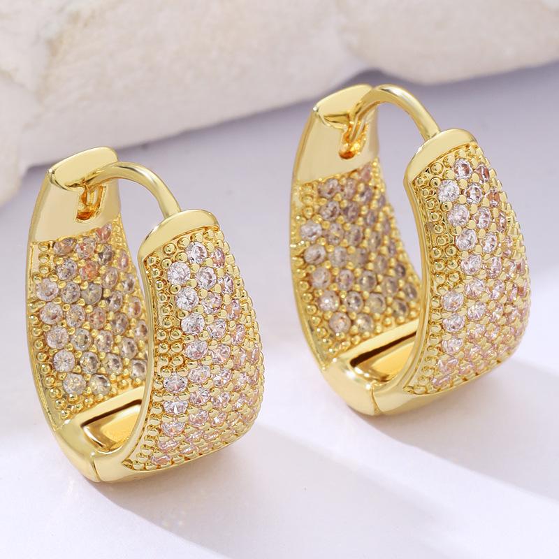 Цветные циркониевые геометрические серьги-каффы в виде треугольников - Легкая роскошь, Изысканная модная бижутерия