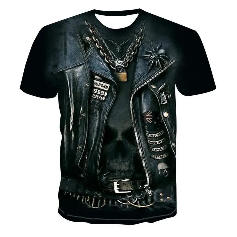 Забавная косплейная 3D-печатная бронежилетная куртка для мужчин, индивидуальная уличная хип-хоп футболка с круглым вырезом и коротким рукавом в стиле авангардного ковбоя-воина