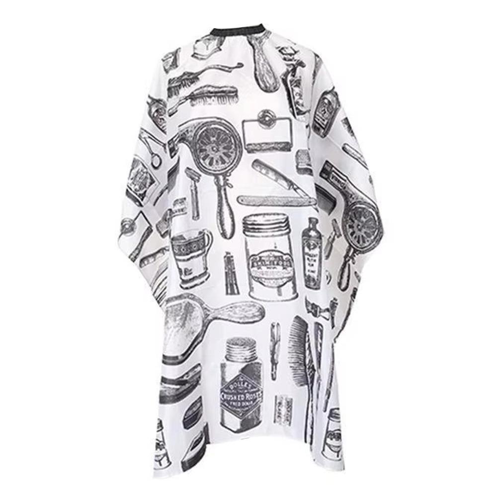 Салонный аксессуар Парикмахерский пеньюар Черный/С принтом расчески Парикмахерское пальто Парикмахерская мантия Парикмахерское