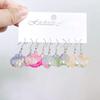 5 Pair Set Small Fresh Colored Resin Pendant Earrings Luminous Turtles Lollipop Ducks Rainbow Cat's Paws Dices Earrings Female