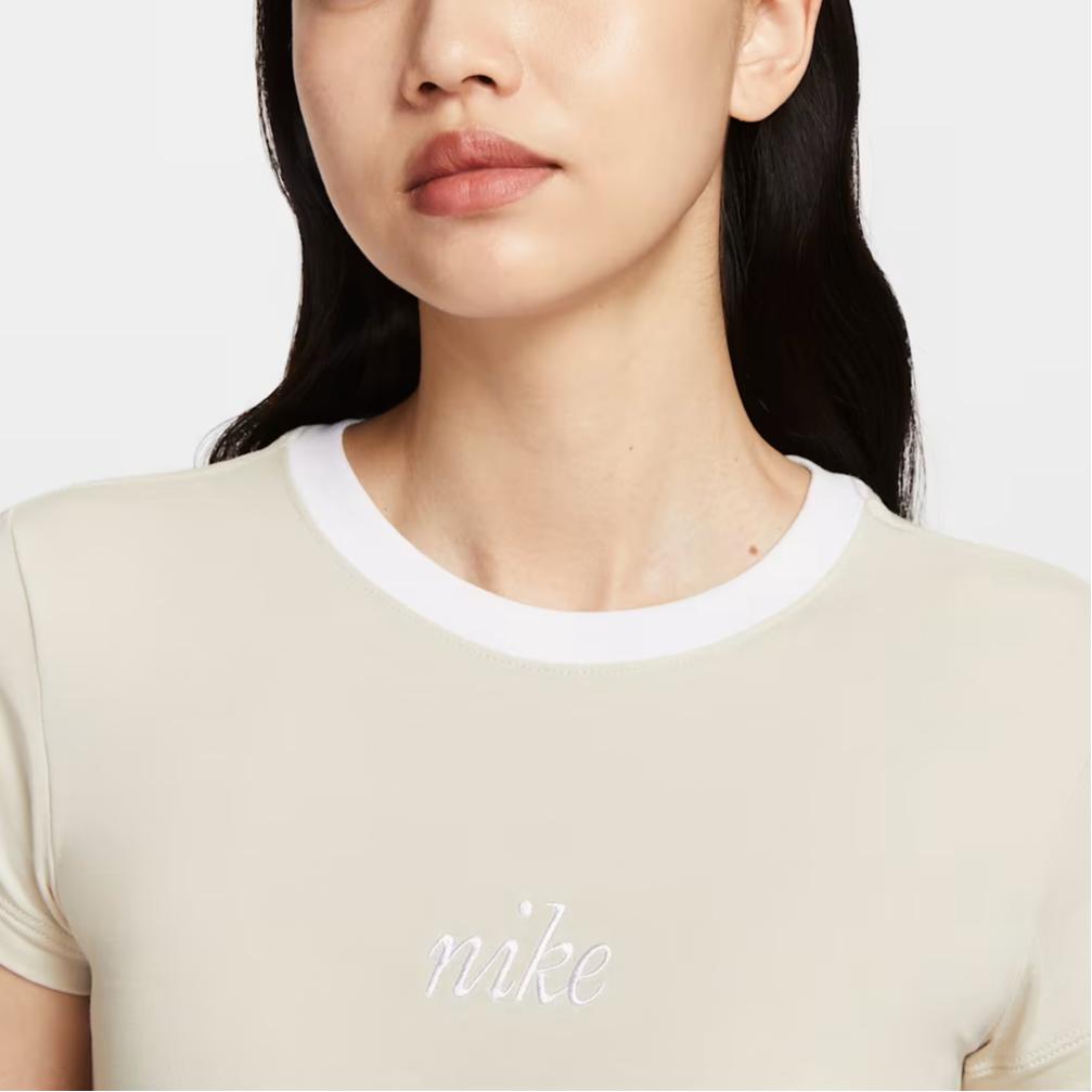 Nike Спортивная одежда Chill Knit с круглым вырезом Удобная обычная футболка Женские топы HF8820-104