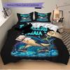 3Pcs Shark Space Adventure Bedding Set Soft Fabric Duvet Cover Pillowcases Home Christmas Xmas Halloween Gift 1 Duvet Cover 2 Pillowcase L16
