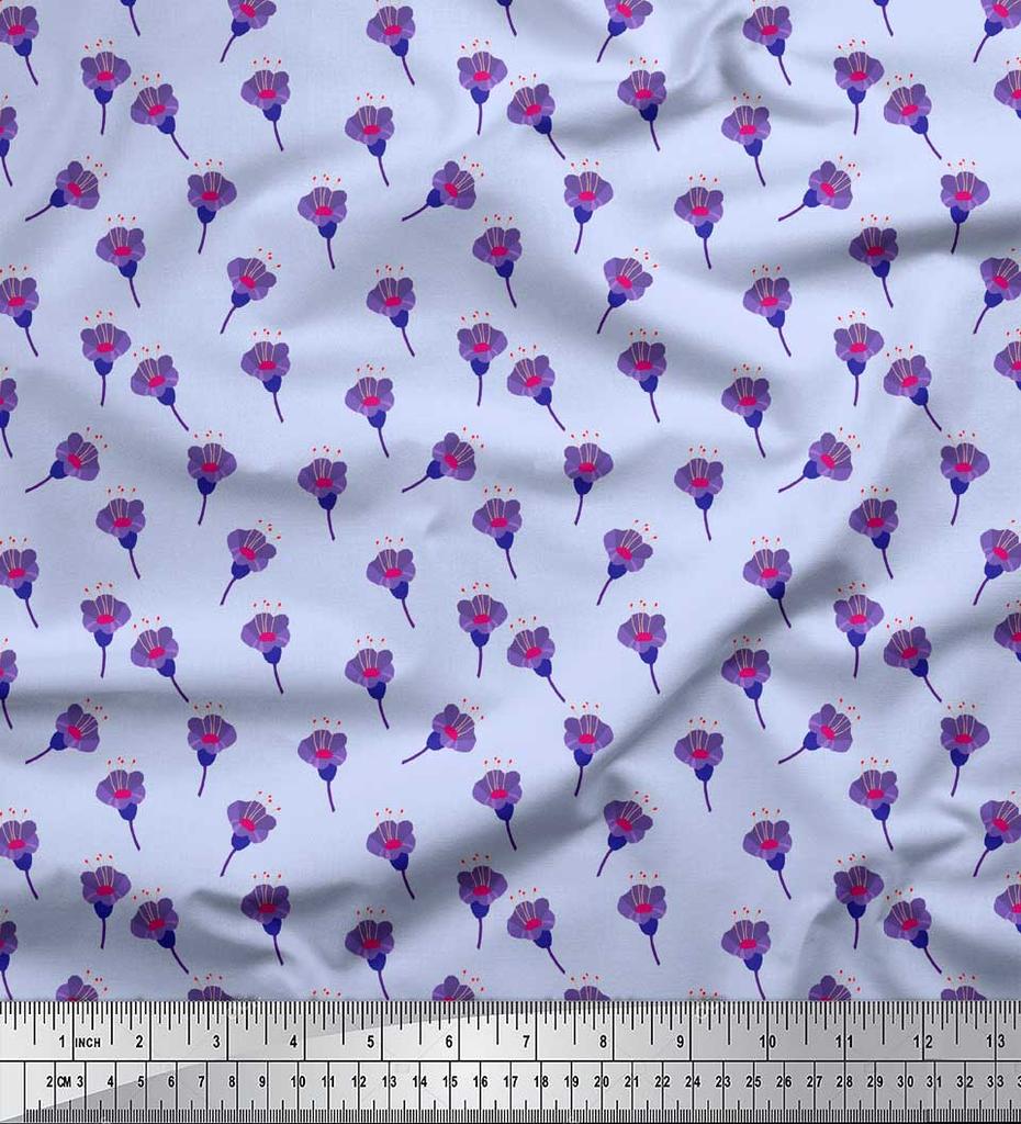 Soimoi Бежевая японская креп-сатиновая ткань Фрезия с цветочным декором Ткань с напечатанным метром 42 дюйма