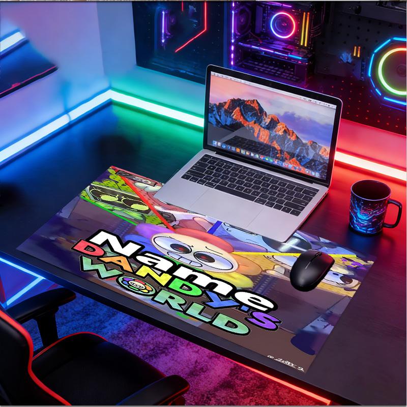 Custom Name Personalized Dandy's World Pattern Mousepad, Laptop PC Desk Mat, Decorative Desk Mat for Home Keyboard Pad Gift
