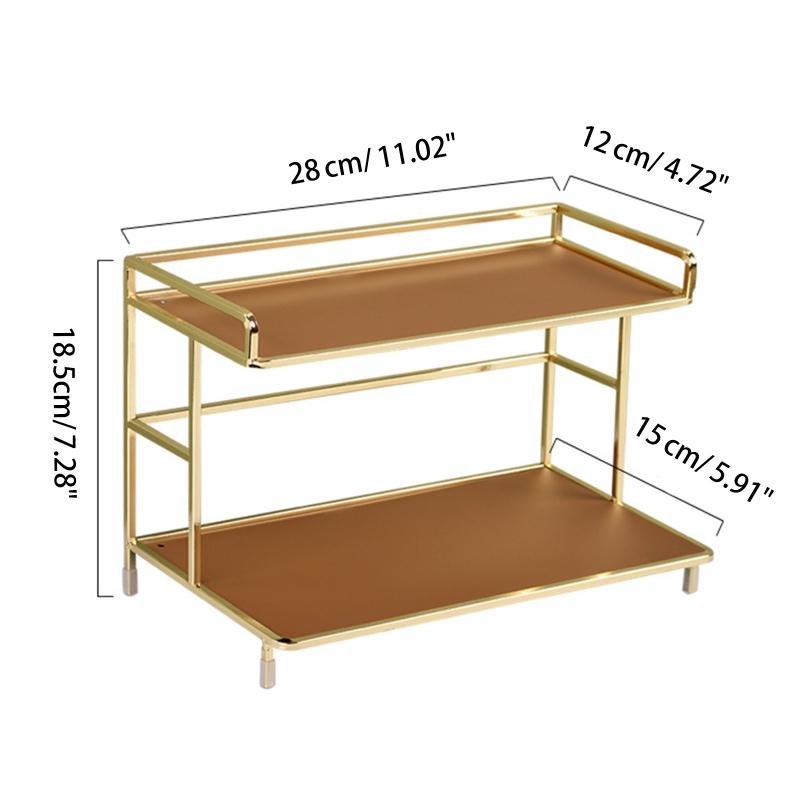 2 Tier Storage Holder Countertop Stand Organizer Household Organization for Home Bedroom Dormitory Cosmetics