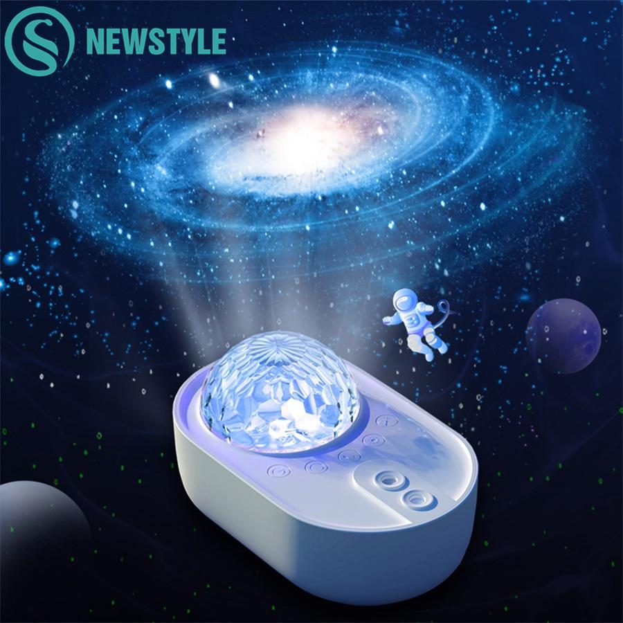 Starry Sky Projector Night Light Spaceship Lamp Galaxy LED Projection Lamp Bluetooth Speaker For Kids Bedroom Home Party Decor