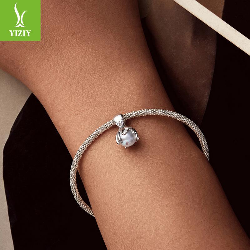 S925 Silver Octopus Beads Ocean Style Diy Beaded Bracelet Accessories S925 Sterling Silver Jewelry Accessories
