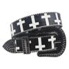 American Yabi Original Design Y2K Cross Pattern Rhinestone Printing Belt Y2K Trend Pu Leather Belt