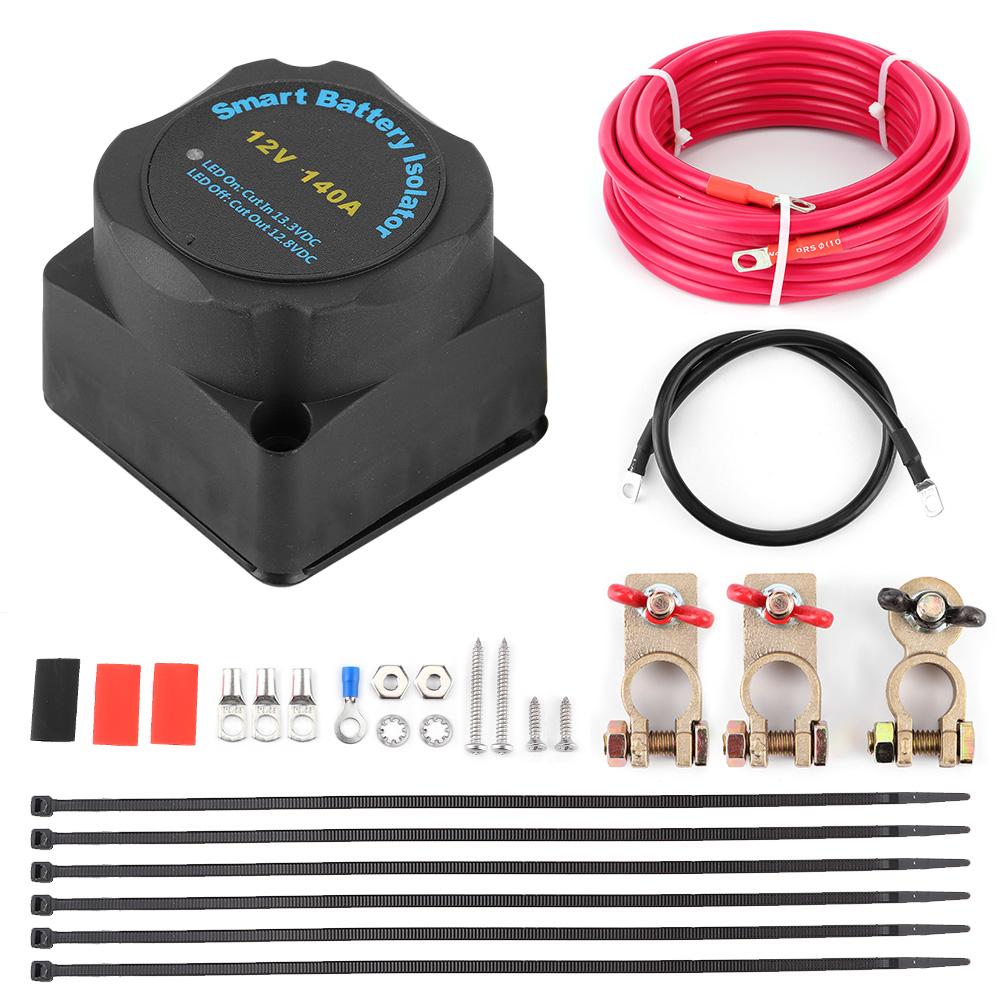 140A Smart Dual Battery Isolator Voltage Sensitive Relay Accessory for Car RV SUVs Yachts