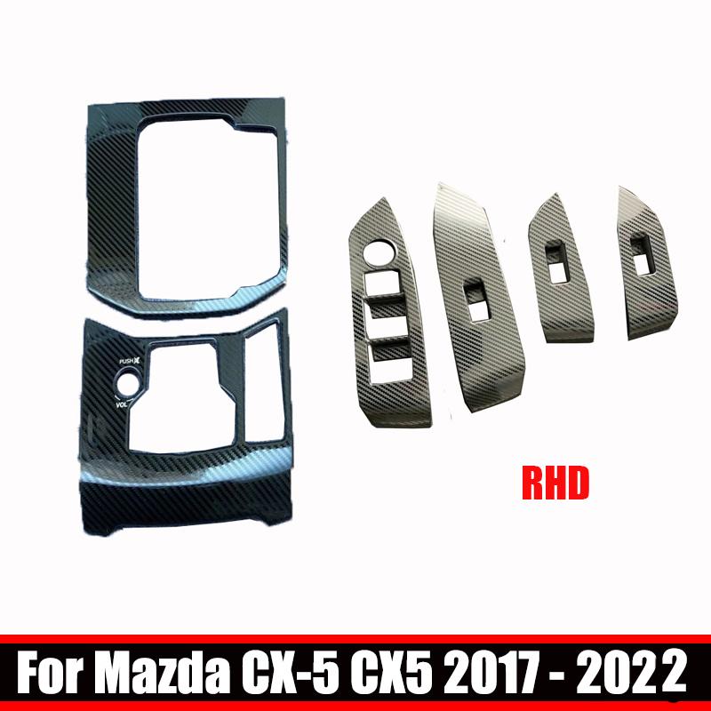 RHD For Mazda CX-5 CX5 KF 2017 2018    Car Gear Shift Box panle Window Switch Panel Cover Sticker Trim Strip Garnish