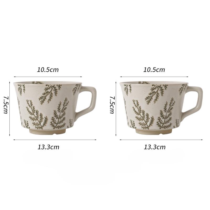 Coarse Pottery Hand-Painted Ceramic Milk Coffee Cup High Value Breakfast Cup High Value Retro