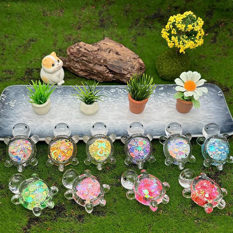 1 шт. Милая прозрачная светящаяся блестящая большая черепаха Diy Trendy Play Accessories Cream Gel Keychain Bag Подвеска