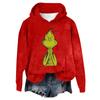 Women's Hooded Long Sleeve Christmas Printed Flannel Top Hooded Sweatshirt