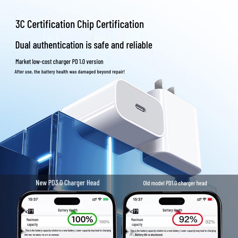 Сертифицированное 3C Быстрое зарядное устройство PD30W для мобильных телефонов, Зарядный набор 20 Вт, совместимый с Apple
