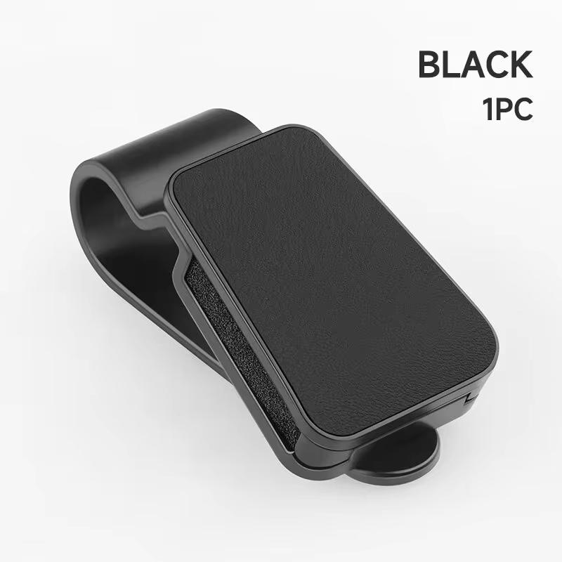 Car Glasses Holder Universal Car Visor Sunglasses Holder Clip Leather Eyeglasses Hanger and Ticket Card Clip Eyeglasses Mount