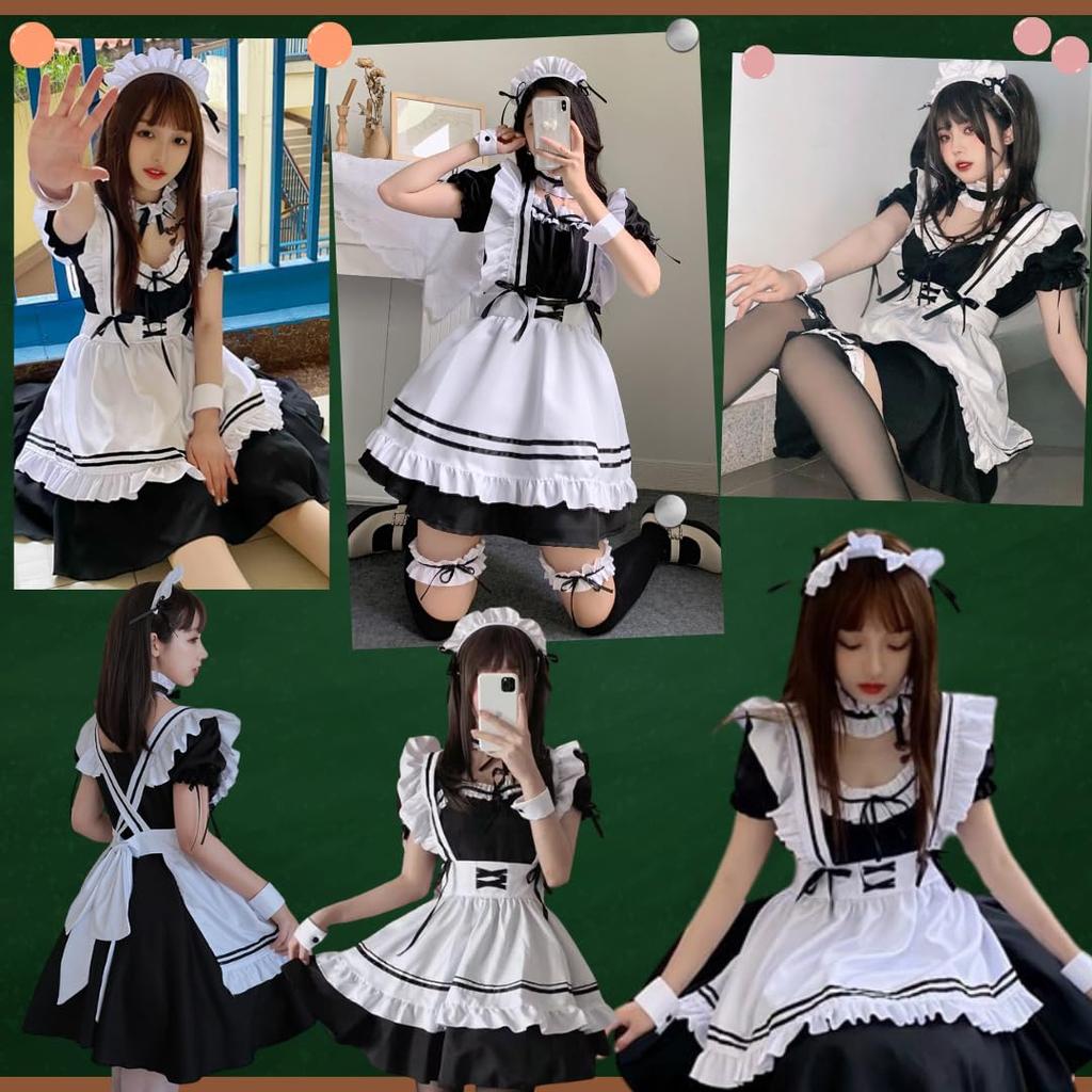 Костюм горничной BeLoved с полным комплектом Little Plus Идеально подходит для культурной школы с горничной и косплея Хэллоуин и популярные колготки для косплея в стиле бэбидолл, (Размеры